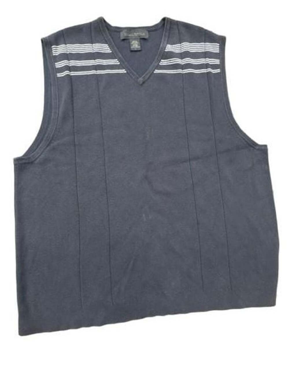 Banana Republic Men's L Cotton Sweater Vest Gray V-Neck Preppy